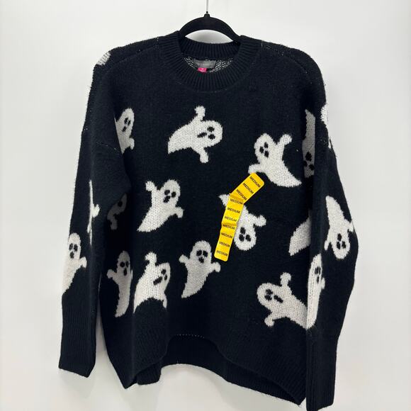 Vince Camuto Sweaters - Vince Camuto Womens Medium Black White Ghost Halloween Sweater